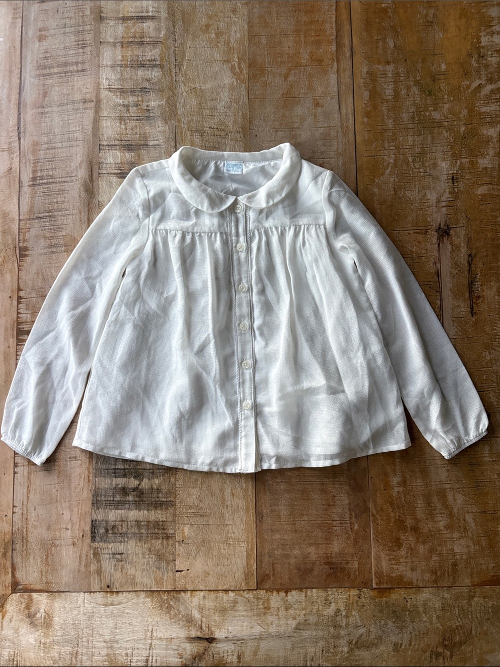 NWOT Edgehill Collection Girls Cream Blouse size 5